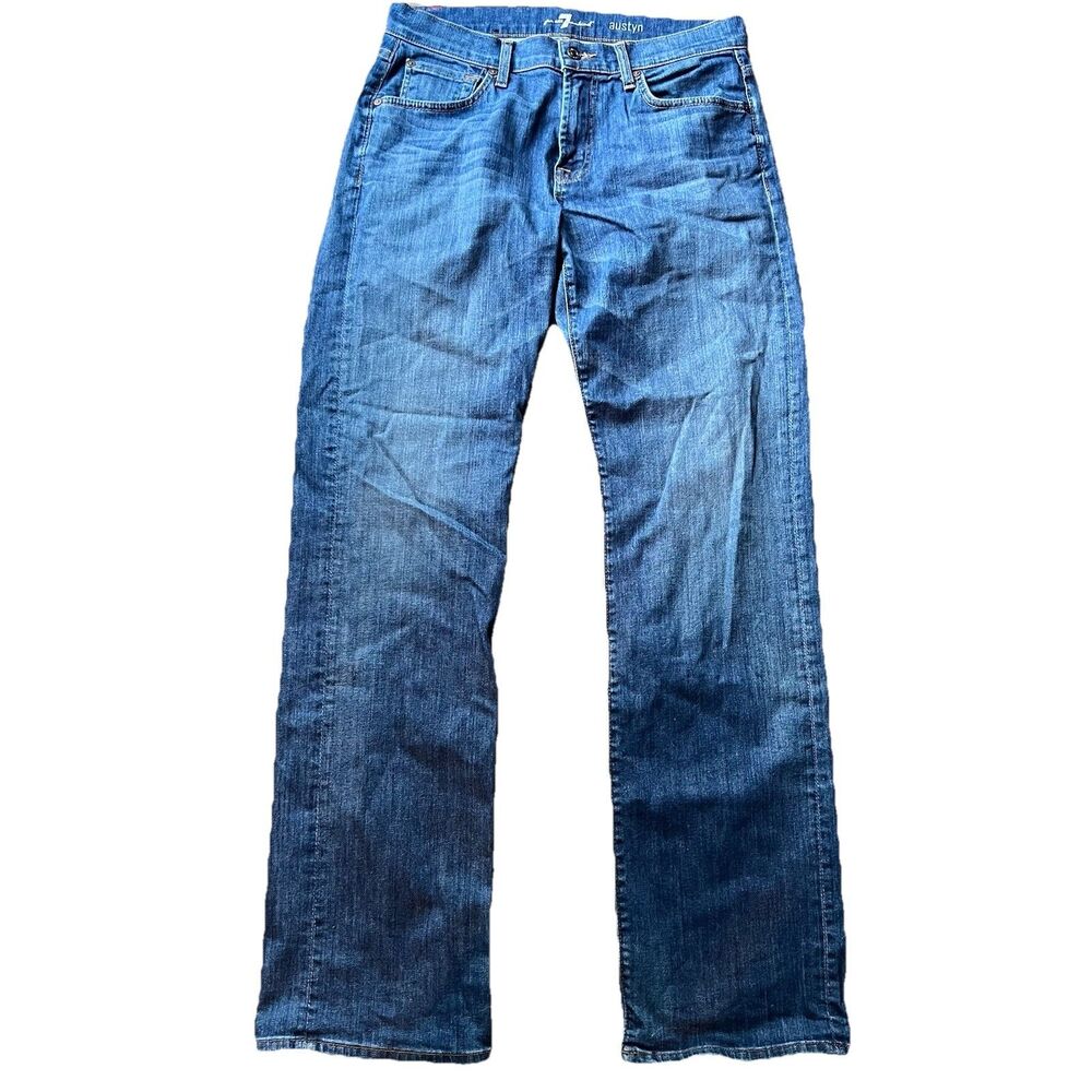 7 For All Mankind Austyn Relaxed Straight Medium Wash Denim Jeans men's 32x34